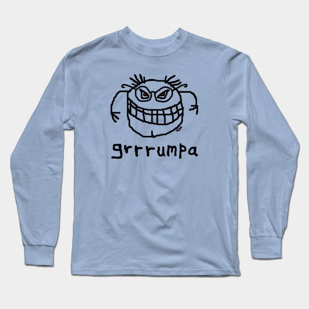 grrrumpa - black outline Long Sleeve T-Shirt by RawSunArt